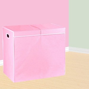 Apex Vanguards Pink Double Laundry Hamper Basket - 1 of 3