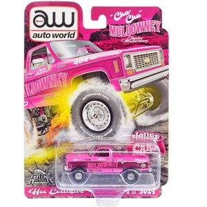 Chevrolet Cheyenne 10 Truck Pink w/Graphics "Cha Cha" Shirley Muldowney (2022) Ltd Ed 1/64 Diecast Model Car by Auto World - 1 of 3