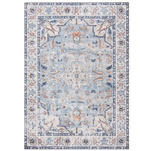 Washable Vintage Printed Rug Non Slip Low Pile Rug Soft Throw Floor Cover Foldable Indoor Carpet for Living Room Bedroom - 1 of 4