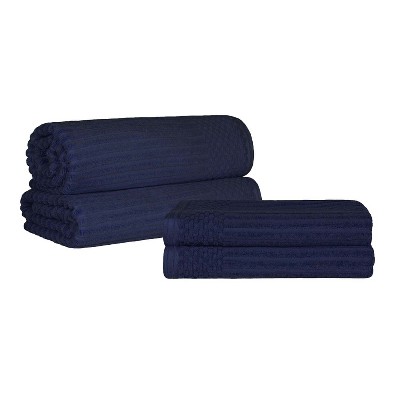 Modern Ribbed Cotton  Assorted Towel Set by Blue Nile Mills