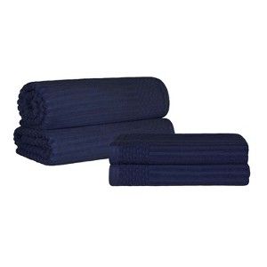 Modern Ribbed Cotton  Assorted Towel Set by Blue Nile Mills - 1 of 4