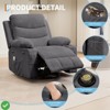 Swivel Rocker Recliner Chair with Massage and Heat 360° Oversized Recliner Single Sofa Seat - 4 of 4