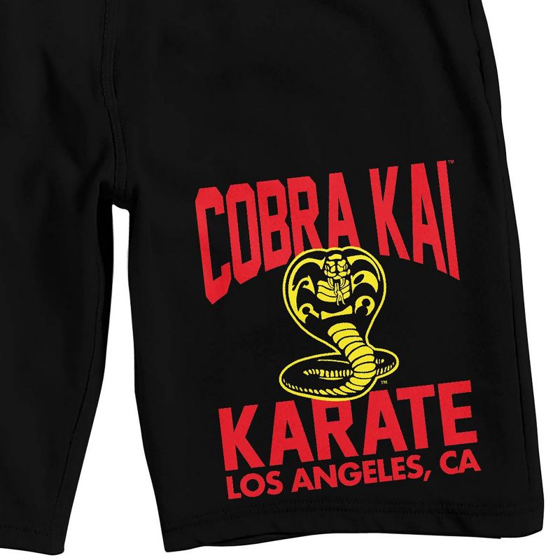 Cobra Kai Los Angeles, CA Men's Black Sleep Shorts, 2 of 4