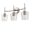 YANSUN 22 in. 3-Light Brushed Nickel Bathroom Vanity Light with Clear Glass Shades for Bathroom, Vanity, or Powder Room - 2 of 4
