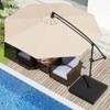 Costway 10 FT Offset Hanging Umbrella with Base Patio Cantilever Umbrella 360° Rotation Brown/Turquoise/Beige/Gray/Red - 2 of 4