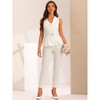 Allegra K Women's Office Lapel Collar Button Down Belted Sleeveless Blazer Vest - 4 of 4