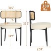 DYHOME Dining Chairs, Dining Room Chairs Set of 2 with Rattan Cane Back, Upholstered Modern Boucle Dining Chairs with Black Metal Legs - 2 of 4