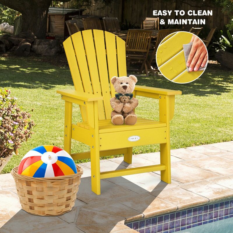 Costway Set of 2 Kids Patio Adirondack Chair Armchair Weather Resistance Outdoor Chair, 3 of 6
