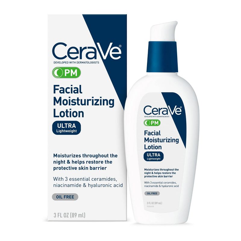 CeraVe PM Facial Moisturizing Lotion, Night Cream for All Skin Types, 1 of 28