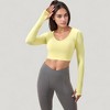 Anna-Kaci Active Women's Long Sleeve V-Neck Cropped Active Top with Thumbhole Cuffs and Stretch Fit for Workouts - 2 of 4