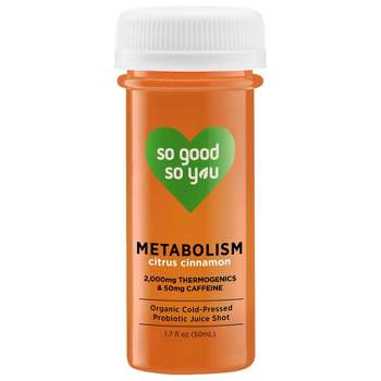 So Good So You Metabolism Citrus Cinnamon Organic Cold-Pressed Probiotic Juice Shot - 1.7 fl oz