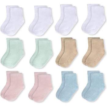 Rising Star Infant Girls Baby Socks, Non Slip Grip Ankle Socks For
