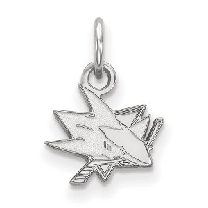 Black Bow Jewelry 14k White Gold San Jose Sharks NHL Extra Small Pendant - 1 of 3
