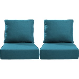 POCASSY 6" Outdoor Cushion Set, 24"x24" Replacement Water Resistant Zippered Cushion for Chairs - 1 of 4