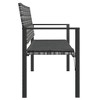 vidaXL 2-Seater Patio Bench with Cushion Gray Poly Rattan - 4 of 4