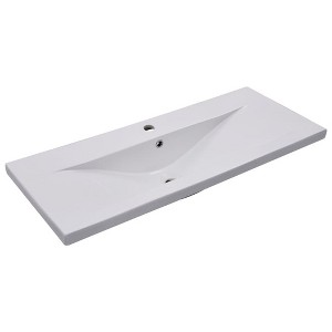 vidaXL Wash Basin Built-in Sink Vanity Sink Bathroom Basin Bath Sink Ceramic - 39.8" x 15.6" x 7.3" - 1 of 4