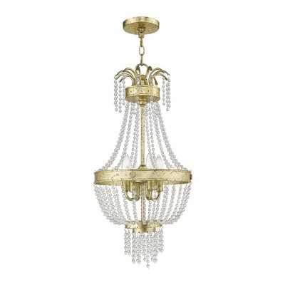 Winter Gold Crystal 4-Light Pendant Chandelier