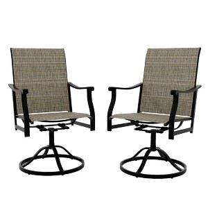 Whizmax Patio Swivel Dining Chairs Textilene High Back Set of 2, All Weather Patio Chair with Padded Textilene, Outdoor Swivel Rocker Chair for Lawn - 1 of 4