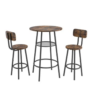NicBex Bar Table and Chairs Set for 2 Modern 3 Piece Counter Height Table & 2 Bar Chairs for Small Space,Dining Room - 1 of 4