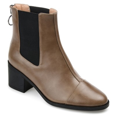 Journee Collection Womens Nigella Back Heel Zip Stacked Heel Booties