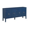 Timeless 4-Door Sideboard Cabinet with Geometric Line Design & Vintage Metal Handles, Ideal for Living Rooms, Foyers, and Study Areas - 3 of 4
