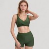 Anna-Kaci Swim Women's Twist Front Bikini Top and High Waist Swim Shorts Set with Supportive Wide Straps and Soft Stretch Fit - 4 of 4