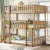 RISOKEYS Twin Size Triple Rubber Wood Bunk Bed - Detachable Triple Twin Bunk Bed with Two Built-in Ladders and Guardrails - 4 of 4