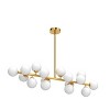 Ludomide Modern Linear Chandelier Black Hanging Pendant Light with Milky White Glass Globe Lampshade Mid Century Sputnik Pendant Light Fixture - 4 of 4