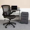 Flash Furniture Work From Home Kit - Black Computer Desk, Ergonomic Mesh/LeatherSoft Office Chair and Locking Mobile Filing Cabinet - 2 of 4