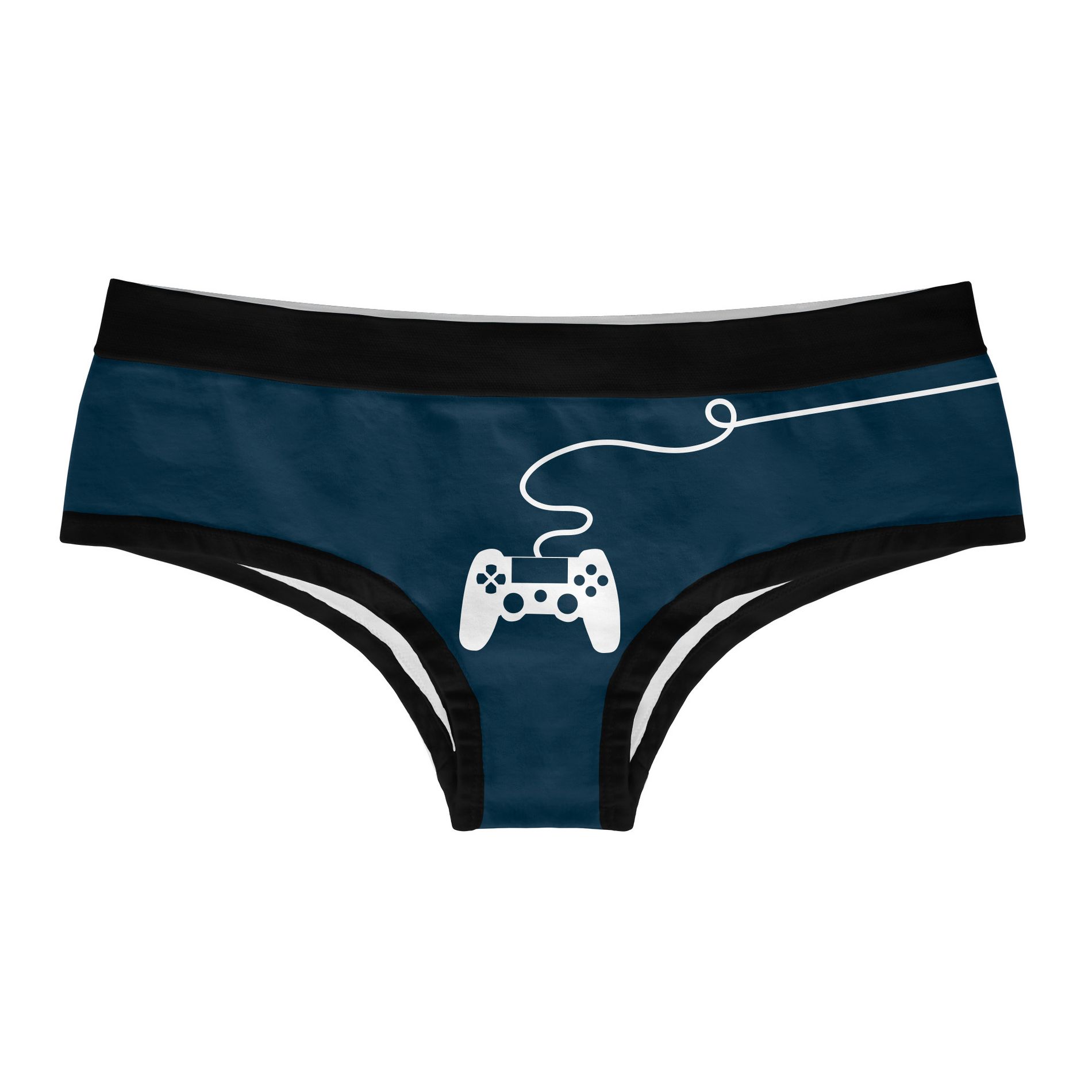 Womens Leave This to The Professional Panties Gamer Bikini Brief Funny Gaming Controller Graphic - Crazy Dog Hipster Underwear For Gamers Blue L