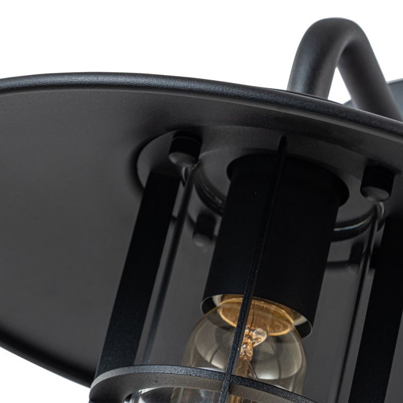 C Cattleya Matte Black Outdoor Barn Light with Clear Glass Shade(E26), 5 of 9