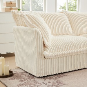 Ridstar 37.4 in. W Modern Rectangle Ottoman with Sturdy Wood For Entryway & Living Room-Cream - 1 of 4
