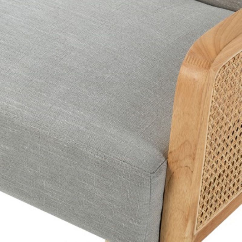 Criss  Velvet Loveseat  Rattan Armrest  2-Seater Tufted Back Sofa Contemporary Loveseat for Living Room  | Karat Home, 3 of 10