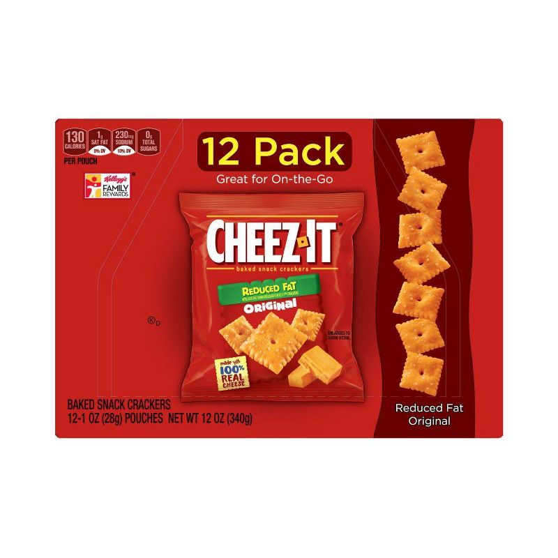 Cheez-It Reduced Fat Baked Snack Crackers - 1oz - 12ct, 3 of 9