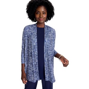 Jessica London Stretch Knit Open Front Knit Topper - 1 of 4