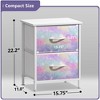 Sorbus Nightstand with 2 Drawers - Steel Frame, Wood Top & Easy Pull Fabric Bins - Great for Home, Bedroom, Office & College Dorm - 4 of 4
