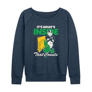 Women's - Monopoly - Its Whats Inside That Counts Lightweight French Terry Wide Neck Long Sleeve Shirt - 1 of 4