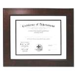 14.28" x 17.28" matted to 8.5" x 11" Faux Mahogany Burl Document Frame - Lawrence Frames