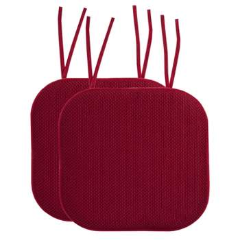 Honeycomb Memory Foam Non-Slip 16" x 16" Chair Cushion Pad with Ties by Sweet Home Collection™