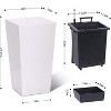 Planter Set of 2, Indoor ＆ Outdoor Black Taper Planter with Shelf Insert, Self-Absorbing Plastic Flower Pots, Large Resin Plant Pots - 2 of 4