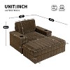 NicBex 42" Sofa Bed with Ottoman,Faux Rabbit Fur Chaise Lounge with Cup Holder,Convertible Sleeper Sofa,Reading Couch for Living Room,Bedroom - 3 of 4