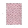 Pink And Ivory Geometric Washable Indoor Outdoor Area Rug - 3 of 4