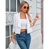 Coolmee Women's 3/4 Sleeve Cropped Blazer Lightweight Open Front Suit Jacket for Business Casual - 4 of 4