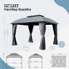 10x12 FT Outdoor Patio Aluminum Gazebo,Galvanized Steel Roof Gazebo,Pavilion With Zippered Netting And Curtains For Garden,Lawns-Coolbibila - 4 of 4