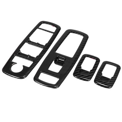 Unique Bargains Window Lift Switch Panel Trim Cover for Dodge Charger 2014-2020 Black Carbon Fiber 4pcs