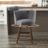 GustoWave 26 Inch Bar Stools Set of 2, Swivel Counter Stools, Linen Fabric Upholstered Barstools with Footrest, Modern Bar Stool, Gray - 3 of 4