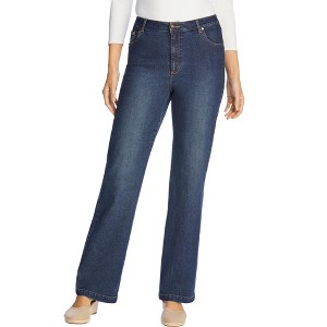 Woman Within Women's Plus Size Petite Wide-Leg Stretch Denim Jean - 1 of 4