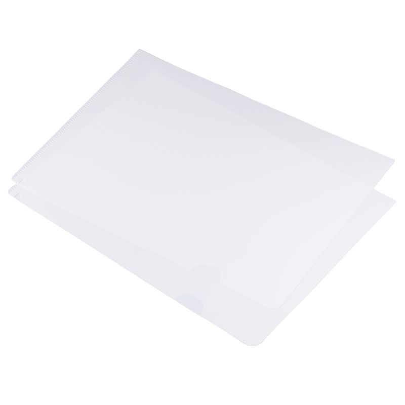 Unique Bargains L Type Folders File Project Pockets Clear Paper Document Jacket Sleeve for Office 12 Pcs, 1 of 5