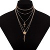 HTUTWOO Multi-layered Gold Necklace, Cross Pendant Coin Medallion Rose Pendant Layered Chain, Jewelry for Women - 4 of 4