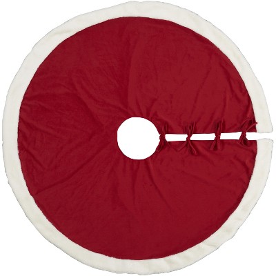 Mina Victory Home For The Holiday Red Velvet Tree Skirt 48" x 48" RND